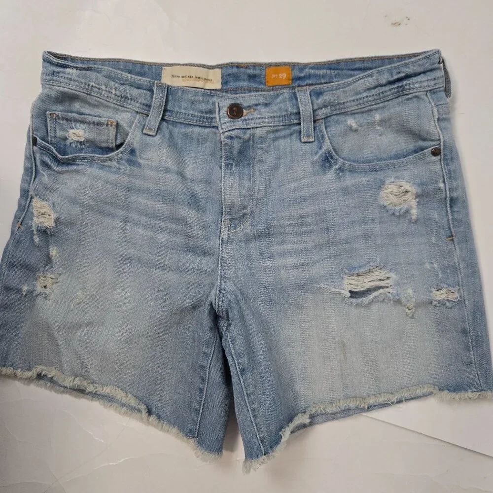 Pilcro And The Letterpress Size 29 Cotton Slim Boyfriend Jean Shorts FLAW - Picture 5 of 11